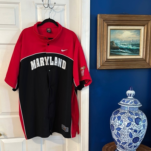 Men’s Nike Elite Maryland Terrapins UMD NCAA Basketball Warm Up Shooting Shirt - Picture 1 of 10